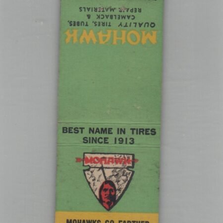 Matchbook Cover Mohawk Tires - Quality Tires, Tubes, Camelback & Repair Materials