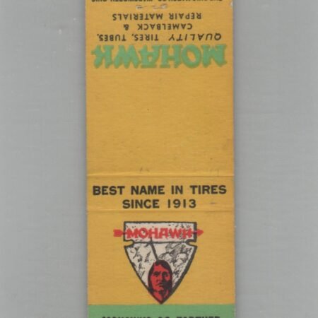 Matchbook Cover Mohawk Tires - Quality Tires, Tubes, Camelback & Repair Materials