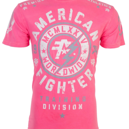 AMERICAN FIGHTER Men's T-Shirt MADISON Athletic Biker GYM Pink MMA