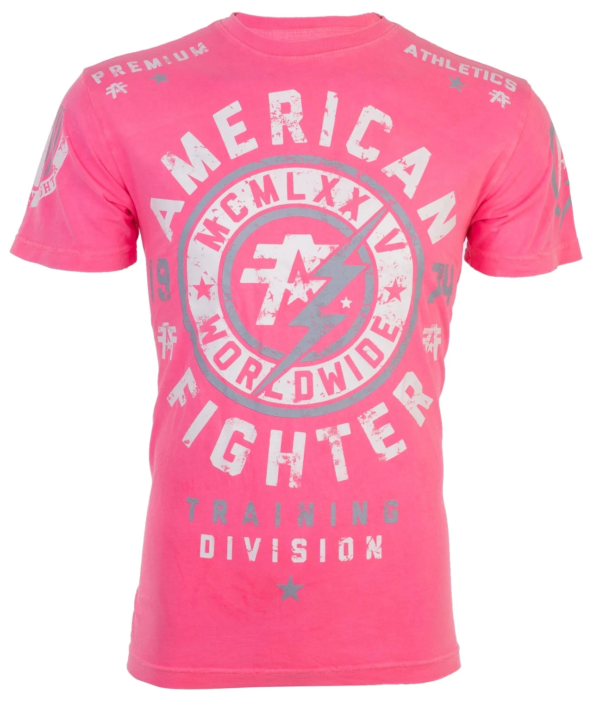 AMERICAN FIGHTER Men's T-Shirt MADISON Athletic Biker GYM Pink MMA