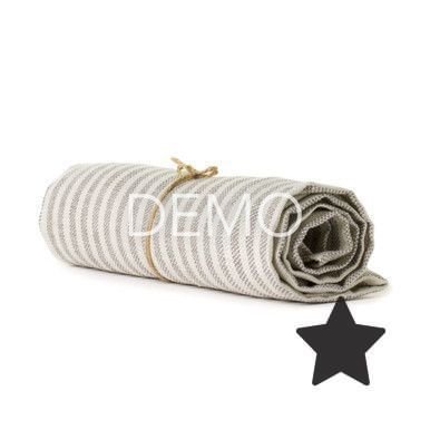 Fog Linen Chambray Towel - Beige Stripe, Lightweight, Absorbent, Bath Towels